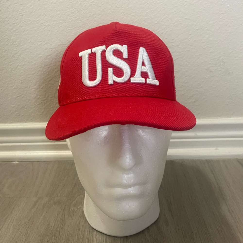 USA Mens 45 Donald Trump Red American‎ Flag Adjustable Hat